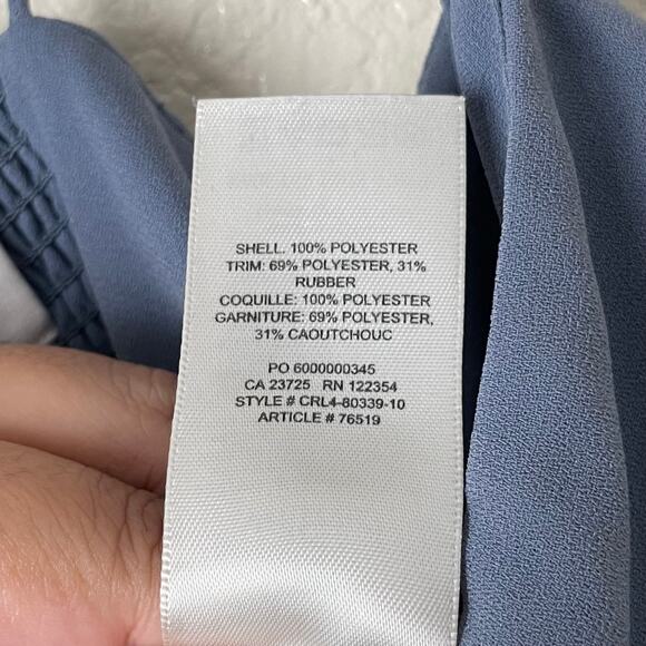 Aritzia Wilfred Jumpsuit Womens Size 4 Blue Zadie Smocked Straight Leg Crepe - Picture 11 of 12